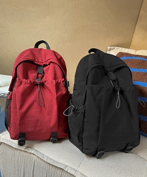 Teem Store(チームストア)の「【A4対応/大容量】【ユニセックス】サイドポケット軽量バックパック(バックパック/リュック・レディース・ホワイト/ワイン/ブラック/オレンジ・F)」の6枚目の写真