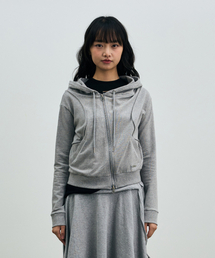 ARI（アリ）の「SILENT MIRAGE CROP HOOD ZIP-UP / MELANGE（パーカー）」