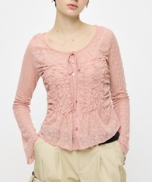 MOUSSY | 【EC限定カラー：ブラウン】SHIRRING LACE トップス(シャツ/ブラウス)