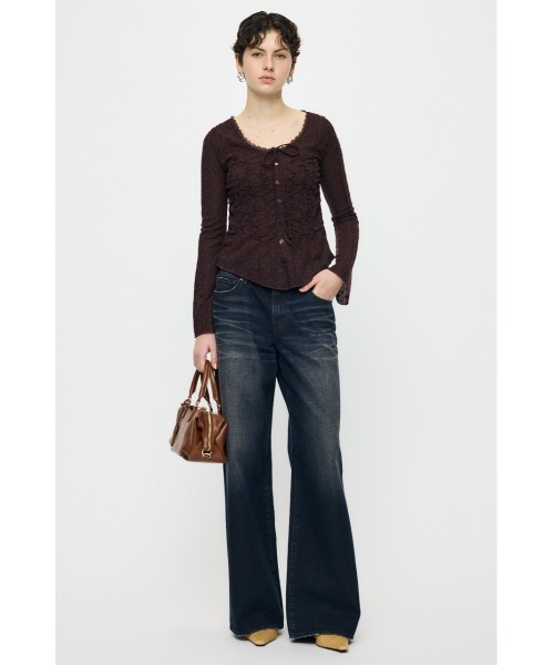 MOUSSY（マウジー）の「【EC限定カラー：ブラウン】SHIRRING LACE トップス（シャツ/ブラウス・レディース・アイボリー/ピンク/ブラウン/ブラック・FREE）」の19枚目の写真