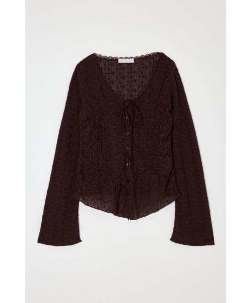 MOUSSY SHIRRING LACE トップス MOUSSY | SHIRRING LACE トップス (Tシャツ・カットソー(長袖) ) |SHEL