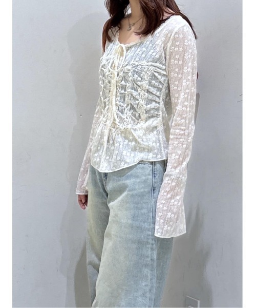 EC限定カラー：ブラウン】SHIRRING LACE トップス（シャツ/ブラウス