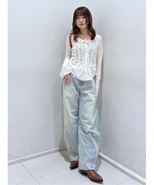 EC限定カラー：ブラウン】SHIRRING LACE トップス（シャツ/ブラウス