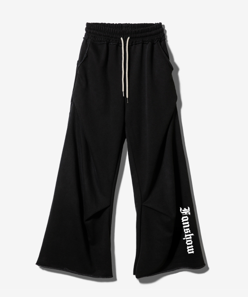 ANCIENT GEOMETRY FLARE SWEAT PANTS - BLACK