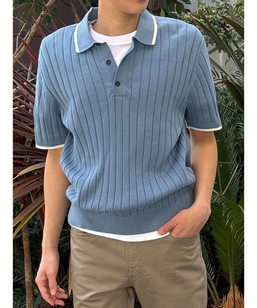 BANANA REPUBLIC FACTORY STORE(バナナリパブリック ファクトリーストア)の「BANANA REPUBLIC FACTORY STORE ワイドリブ セーター ポロシャツ(ニット/セーター・メンズ・ベージュ系その他/ピンク/ホワイト/ベージュ/ネイビー/ライトブルー・S/M/L/XL)」の16枚目の写真