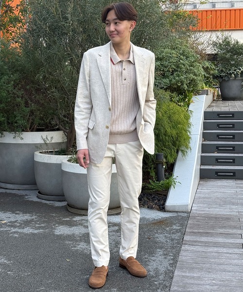 BANANA REPUBLIC FACTORY STORE(バナナリパブリック ファクトリーストア)の「BANANA REPUBLIC FACTORY STORE ワイドリブ セーター ポロシャツ(ニット/セーター・メンズ・ベージュ系その他/ピンク/ホワイト/ベージュ/ネイビー/ライトブルー・S/M/L/XL)」の14枚目の写真