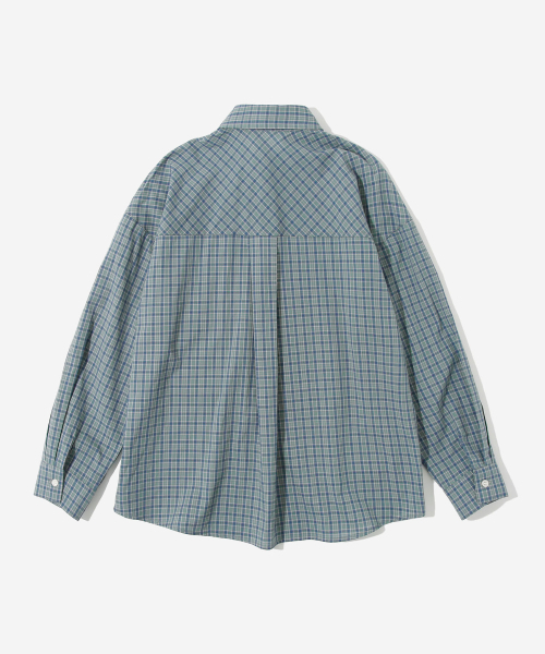 KIJIKO(キジコ)の「ke204-Overfit Check Shirt Blue Green(シャツ/ブラウス・レディース・エメラルドブルー・FREE)」の6枚目の写真