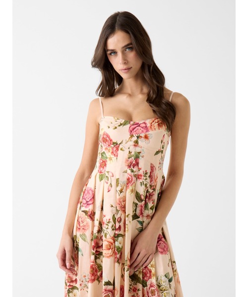 Guess（ゲス）の「BRIA Linen Dress ワンピース マキシ丈 花柄（ワンピース・レディース・ベージュ・LARGE/MEDIUM/SMALL/X-SMALL）」の3枚目の写真