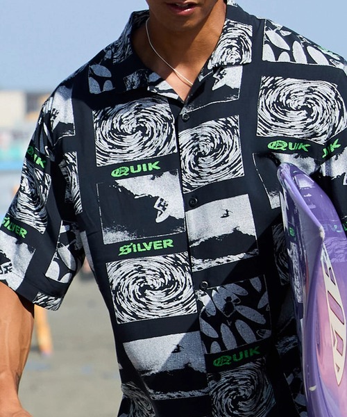 Quiksilver(クイックシルバー)の「QUIKSILVER メンズ MERCURY TUBES 半袖レーヨンシャツ <MERCURY COLLECTION>【2026年春夏モデル】/総柄オープンカラーシャツ(シャツ/ブラウス・メンズ・ブラック系その他・LARGE/MEDIUM/SMALL)」の7枚目の写真
