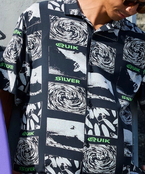 Quiksilver(クイックシルバー)の「QUIKSILVER メンズ MERCURY TUBES 半袖レーヨンシャツ <MERCURY COLLECTION>【2026年春夏モデル】/総柄オープンカラーシャツ(シャツ/ブラウス・メンズ・ブラック系その他・LARGE/MEDIUM/SMALL)」の8枚目の写真