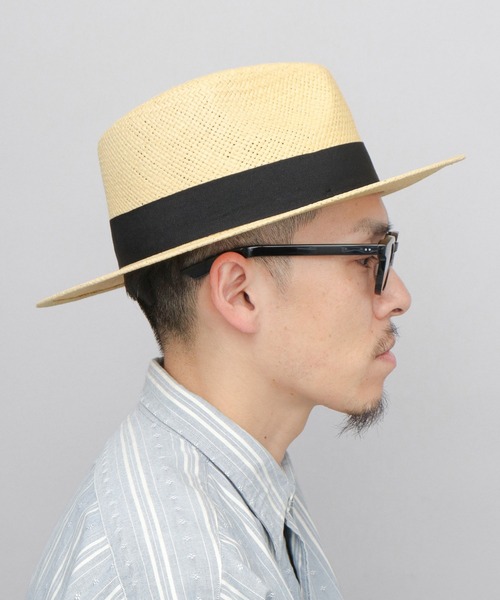 ReqHatter（レックハッター）の「フラット ロングブリム ペーパー 中折れハット つば広ハット（ハット・メンズ・ブラック/キャメル/ベージュ・FREE）」の18枚目の写真