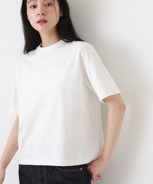 Dessin(デッサン)の「【日本製】和歌山ラフィー天竺Tシャツ(Tシャツ/カットソー・レディース・ネイビー/ホワイト・01/02/03)」の9枚目の写真