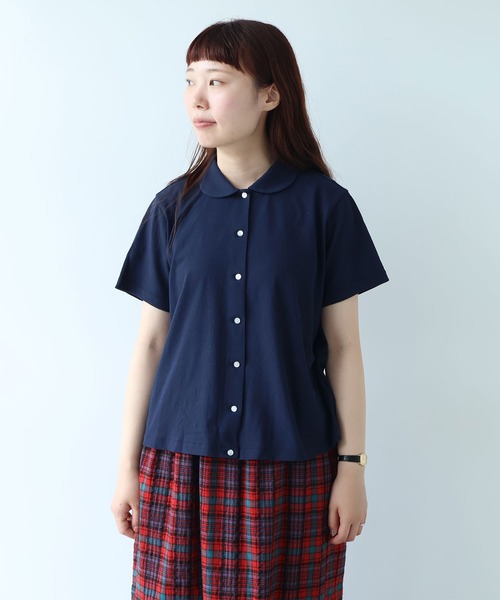 bulle de savon（ビュルデサボン）の「△DEPEND天竺 カットソーブラウス（Tシャツ/カットソー・レディース・ホワイト/セージグリーン/ネイビー・FREE）」の3枚目の写真