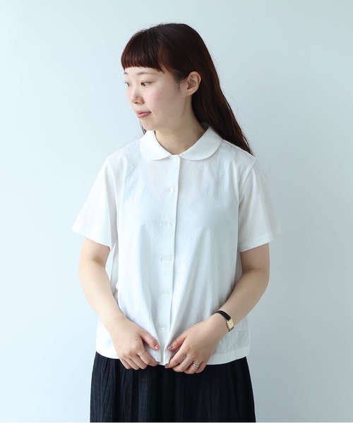 bulle de savon（ビュルデサボン）の「△DEPEND天竺 カットソーブラウス（Tシャツ/カットソー・レディース・ホワイト/セージグリーン/ネイビー・FREE）」の2枚目の写真