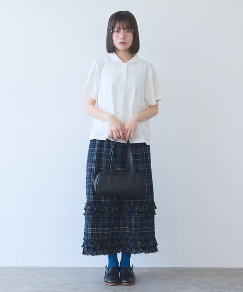 bulle de savon（ビュルデサボン）の「△DEPEND天竺 カットソーブラウス（Tシャツ/カットソー・レディース・ホワイト/セージグリーン/ネイビー・FREE）」の10枚目の写真