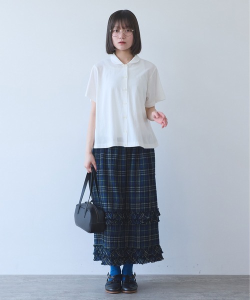 bulle de savon（ビュルデサボン）の「△DEPEND天竺 カットソーブラウス（Tシャツ/カットソー・レディース・ホワイト/セージグリーン/ネイビー・FREE）」の13枚目の写真