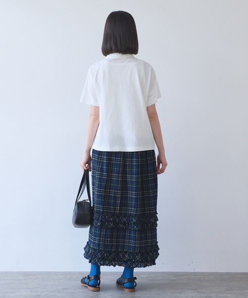 bulle de savon（ビュルデサボン）の「△DEPEND天竺 カットソーブラウス（Tシャツ/カットソー・レディース・ホワイト/セージグリーン/ネイビー・FREE）」の15枚目の写真