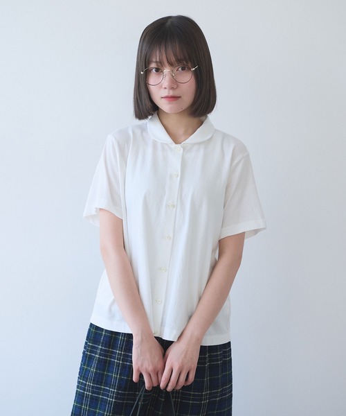 bulle de savon（ビュルデサボン）の「△DEPEND天竺 カットソーブラウス（Tシャツ/カットソー・レディース・ホワイト/セージグリーン/ネイビー・FREE）」の4枚目の写真