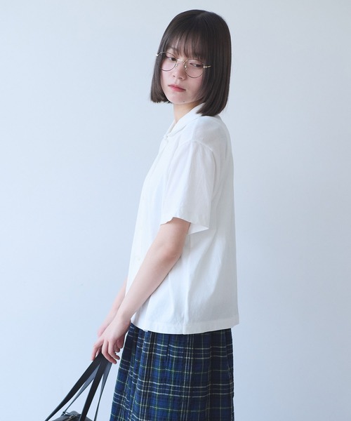bulle de savon（ビュルデサボン）の「△DEPEND天竺 カットソーブラウス（Tシャツ/カットソー・レディース・ホワイト/セージグリーン/ネイビー・FREE）」の8枚目の写真