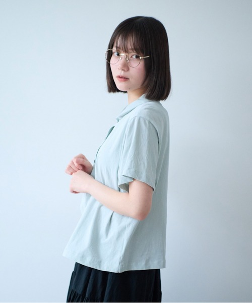 bulle de savon（ビュルデサボン）の「△DEPEND天竺 カットソーブラウス（Tシャツ/カットソー・レディース・ホワイト/セージグリーン/ネイビー・FREE）」の21枚目の写真
