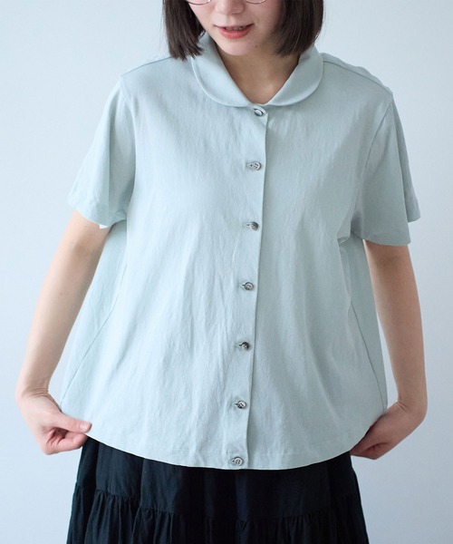 bulle de savon（ビュルデサボン）の「△DEPEND天竺 カットソーブラウス（Tシャツ/カットソー・レディース・ホワイト/セージグリーン/ネイビー・FREE）」の18枚目の写真