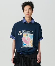 Beyond Closet（-）の「ノーマンティックコンテンポラリーアートグラフィック半袖Tシャツネイビー（Tシャツ/カットソー）」