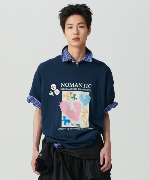 Beyond Closet(-)の「ノーマンティックコンテンポラリーアートグラフィック半袖Tシャツネイビー(Tシャツ/カットソー・メンズ・その他・SMALL/MEDIUM)」の1枚目の写真