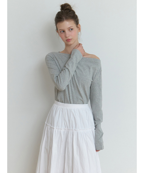 RE_L（リエル）の「Dona off shoulder t-shirt (gray)（Tシャツ/カットソー・レディース・その他・FREE）」の3枚目の写真