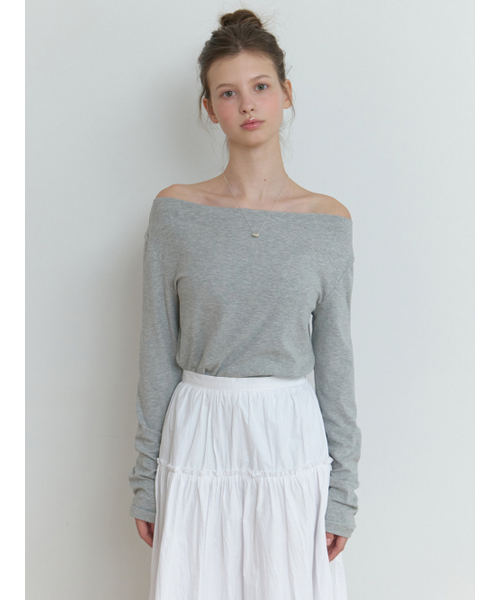 RE_L（リエル）の「Dona off shoulder t-shirt (gray)（Tシャツ/カットソー・レディース・その他・FREE）」の5枚目の写真