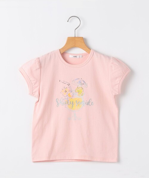 SHIPS(シップス)の「SHIPS KIDS:80~90cm / サマー モチーフ 半袖 Tシャツ(Tシャツ/カットソー・キッズ・ピンク/アイボリー/オフホワイト・90/80)」の1枚目の写真