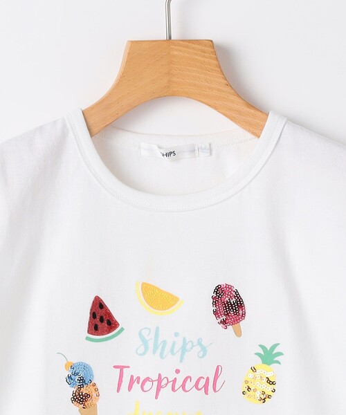 SHIPS(シップス)の「SHIPS KIDS:80~90cm / サマー モチーフ 半袖 Tシャツ(Tシャツ/カットソー・キッズ・ピンク/アイボリー/オフホワイト・90/80)」の5枚目の写真
