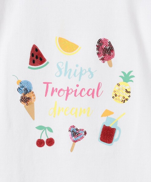 SHIPS(シップス)の「SHIPS KIDS:80~90cm / サマー モチーフ 半袖 Tシャツ(Tシャツ/カットソー・キッズ・ピンク/アイボリー/オフホワイト・90/80)」の8枚目の写真