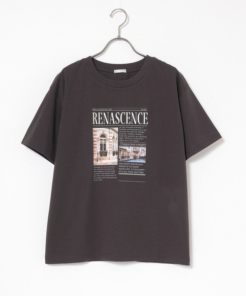 Honeys（ハニーズ）の「【ハニさら・接触冷感・ＵＶカット】フォトプリントＴシャツ（Tシャツ/カットソー・レディース・ホワイト/オートミール/スミクロ/ベージュ・L/LL/M/S）」の17枚目の写真