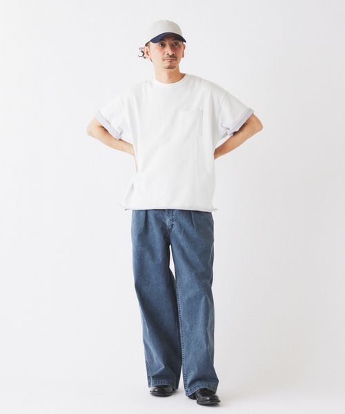 JOURNAL STANDARD relume（ジャーナルスタンダード　レリューム）の「ワイドカット フェード チノパンツ（チノパンツ・メンズ・カーキ/ライトグレー/ブラックミックス/コバルトブルー・SMALL/MEDIUM/LARGE）」の17枚目の写真