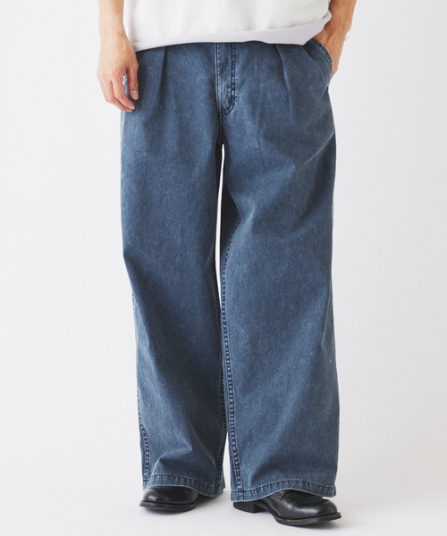 JOURNAL STANDARD relume（ジャーナルスタンダード　レリューム）の「ワイドカット フェード チノパンツ（チノパンツ・メンズ・カーキ/ライトグレー/ブラックミックス/コバルトブルー・SMALL/MEDIUM/LARGE）」の19枚目の写真