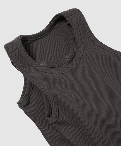 YOHEI OHNO(ヨウヘイオオノ)の「Double Sided Tank Top(タンクトップ・レディース・チャコール/ホワイト・36)」の4枚目の写真
