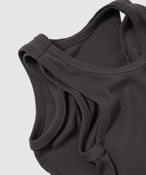 YOHEI OHNO(ヨウヘイオオノ)の「Double Sided Tank Top(タンクトップ・レディース・チャコール/ホワイト・36)」の5枚目の写真