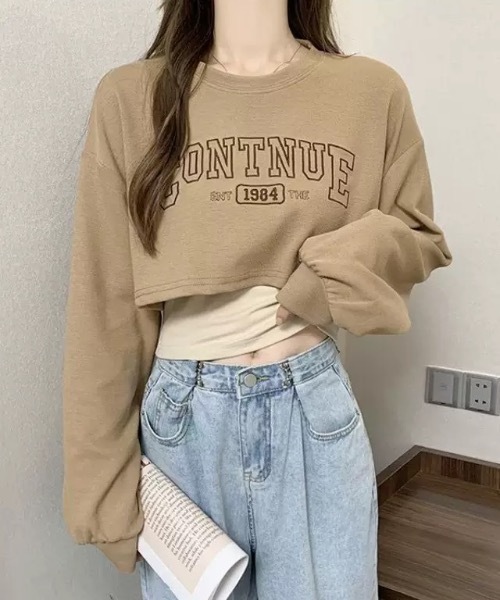 Alvia(アルビア)の「刺繍ロゴ タンクトップショートTシャツ 2点セット(Tシャツ/カットソー・レディース・ブラック/グレー/ブラウン/カーキ・M)」の4枚目の写真