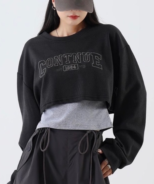 Alvia(アルビア)の「刺繍ロゴ タンクトップショートTシャツ 2点セット(Tシャツ/カットソー・レディース・ブラック/グレー/ブラウン/カーキ・M)」の13枚目の写真