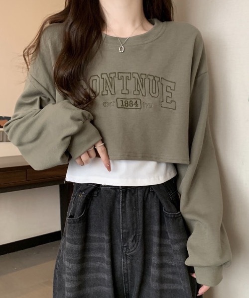 Alvia(アルビア)の「刺繍ロゴ タンクトップショートTシャツ 2点セット(Tシャツ/カットソー・レディース・ブラック/グレー/ブラウン/カーキ・M)」の8枚目の写真