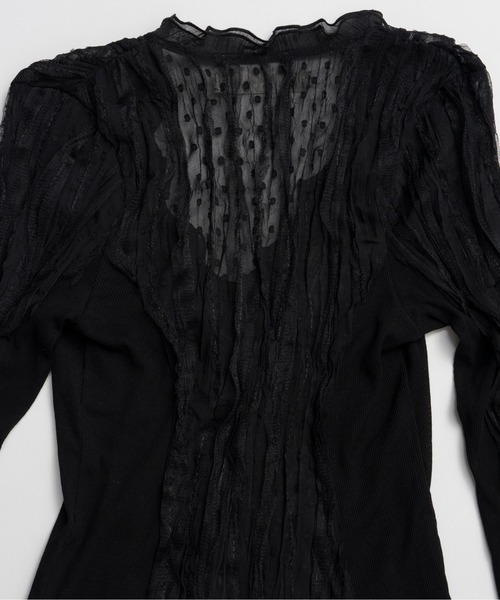 PRANK PROJECT（プランクプロジェクト）の「【2026Summer Pre-Order】シアードットスリムシャツ / Sheer Dot Slim Shirt（シャツ/ブラウス・レディース・ブラック/アイボリー・FREE）」の11枚目の写真