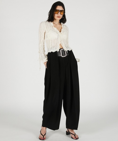 PRANK PROJECT（プランクプロジェクト）の「【2026Summer Pre-Order】シアードットスリムシャツ / Sheer Dot Slim Shirt（シャツ/ブラウス・レディース・ブラック/アイボリー・FREE）」の14枚目の写真