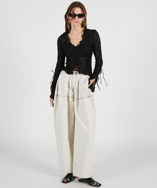 PRANK PROJECT（プランクプロジェクト）の「【2026Summer Pre-Order】シアードットスリムシャツ / Sheer Dot Slim Shirt（シャツ/ブラウス・レディース・ブラック/アイボリー・FREE）」の13枚目の写真