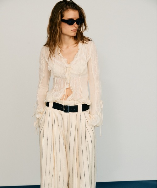 PRANK PROJECT(プランクプロジェクト)の「【2026Summer Pre-Order】シアードットスリムシャツ / Sheer Dot Slim Shirt(シャツ/ブラウス・レディース・ブラック/アイボリー・FREE)」の18枚目の写真