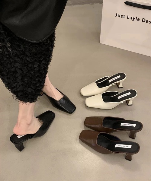 by LEGNA(バイレグナ)の「スクエアトゥミュールパンプス(パンプス・レディース・ブラック/ベージュ/ブラウン・22cm/23cm/25cm/24cm)」の8枚目の写真
