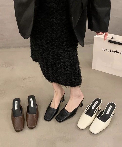 by LEGNA(バイレグナ)の「スクエアトゥミュールパンプス(パンプス・レディース・ブラック/ベージュ/ブラウン・22cm/23cm/25cm/24cm)」の9枚目の写真