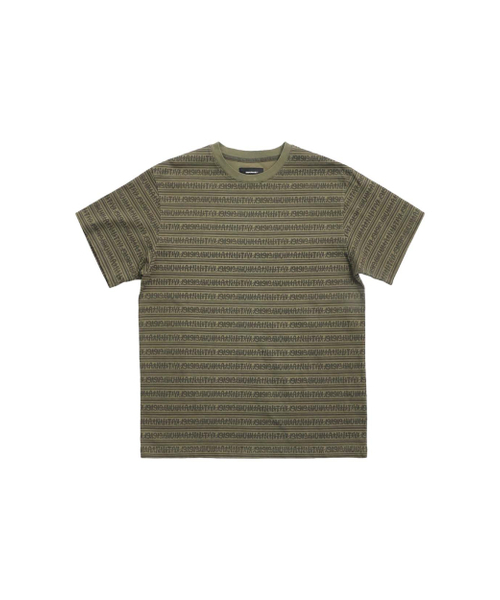 999HUMANITY(999ヒューマニティ)の「ヒューマンストライプハーフTシャツ(カーキ)(Tシャツ/カットソー・レディース・その他・1(S)/2(M)/3(L))」の1枚目の写真