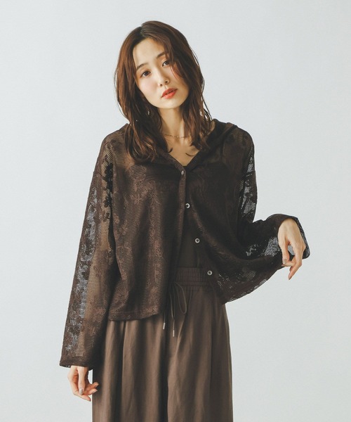 GLOBAL WORK(グローバルワーク)の「ジャガードレースパーカー/632458(パーカー・レディース・アイボリー/ブラウン/ブラック・LARGE/MEDIUM)」の12枚目の写真