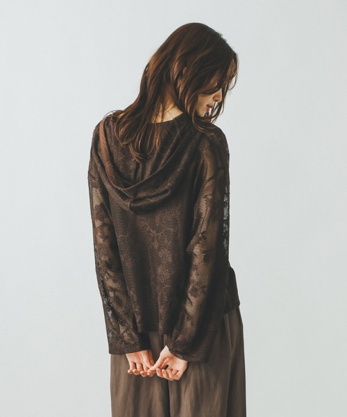 GLOBAL WORK(グローバルワーク)の「ジャガードレースパーカー/632458(パーカー・レディース・アイボリー/ブラウン/ブラック・LARGE/MEDIUM)」の14枚目の写真