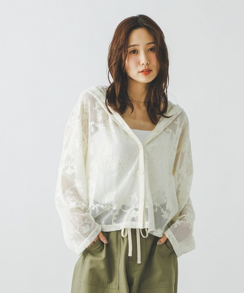 GLOBAL WORK(グローバルワーク)の「ジャガードレースパーカー/632458(パーカー・レディース・アイボリー/ブラウン/ブラック・LARGE/MEDIUM)」の17枚目の写真